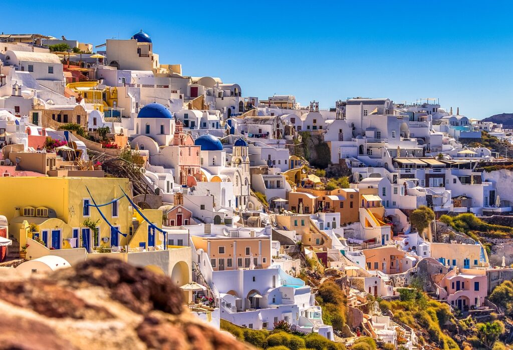 santorini, town, buildings